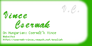 vince csermak business card